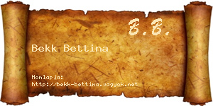 Bekk Bettina névjegykártya