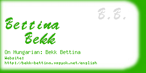 bettina bekk business card